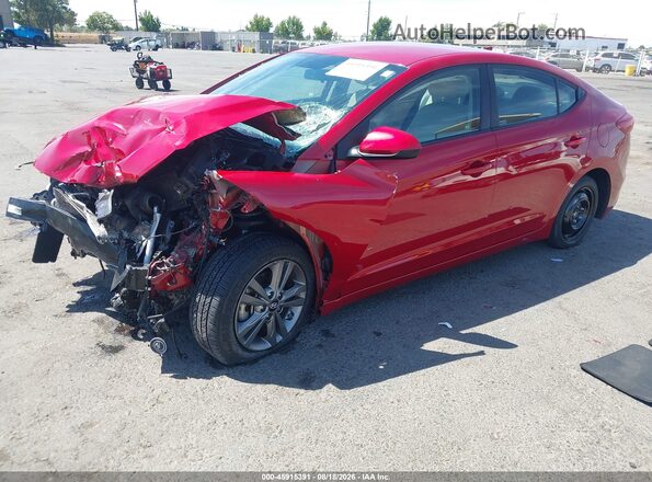 5NPD84LF5JH245219 2018 HYUNDAI ELANTRA Red წინა მარცხენა ხედი სამი მეოთხედიდან