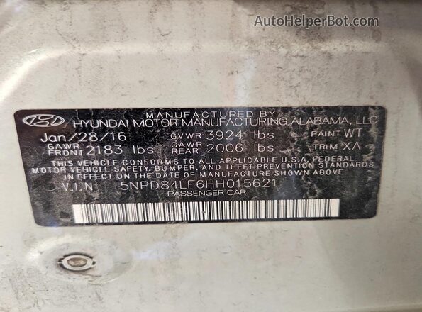 5NPD84LF6HH015621 2017 HYUNDAI ELANTRA Желто-коричневый Вид подкапотного пространства