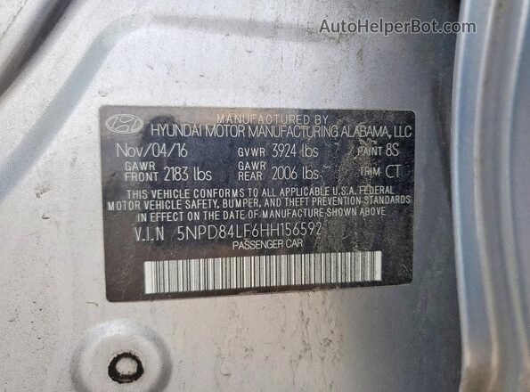 5NPD84LF6HH156592 2017 HYUNDAI ELANTRA Silver Շարժիչի բաժամունքի տեսք