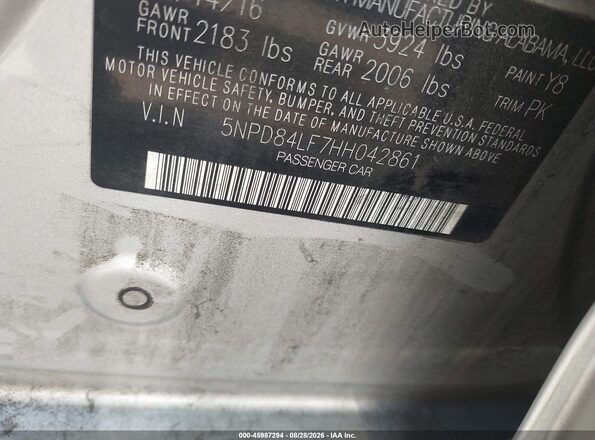 5NPD84LF7HH042861 2017 HYUNDAI ELANTRA Silver Вид підкапотного простору