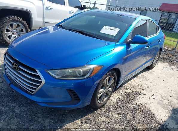 5NPD84LF7HH150302 2017 HYUNDAI ELANTRA Blue წინა მარცხენა ხედი სამი მეოთხედიდან