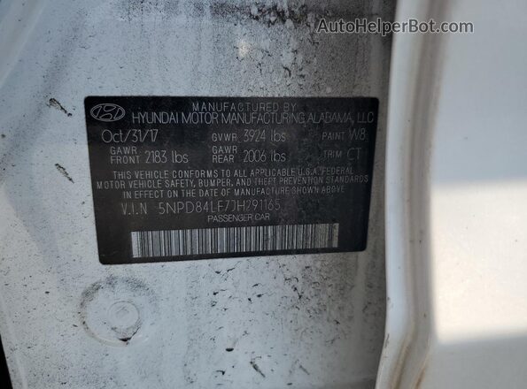5NPD84LF7JH291165 2018 HYUNDAI ELANTRA White Շարժիչի բաժամունքի տեսք