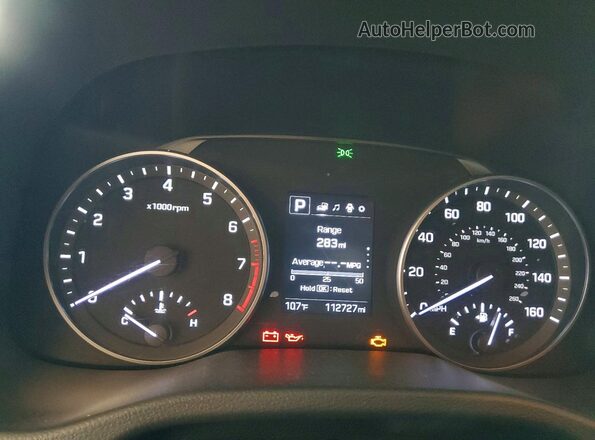 5NPD84LF7JH358542 2018 HYUNDAI ELANTRA Black Вид щитка приладів