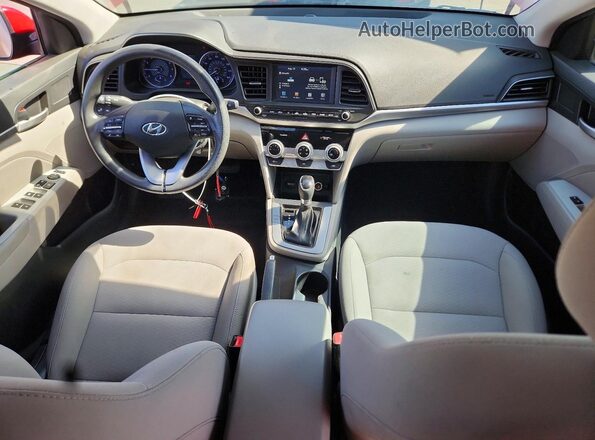 5NPD84LF7KH449652 2019 HYUNDAI ELANTRA Red წინა პანელის ხედი