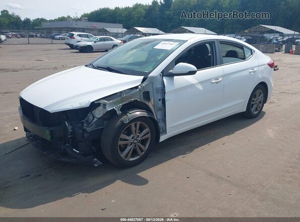 5NPD84LF8JH394014 2018 HYUNDAI ELANTRA White წინა მარცხენა ხედი სამი მეოთხედიდან