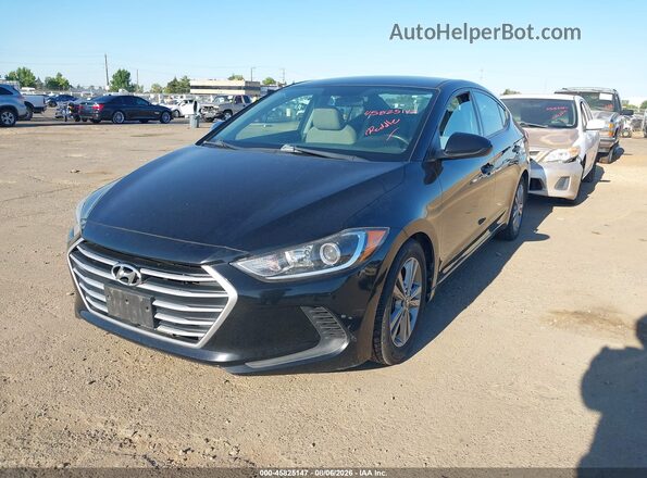 5NPD84LF9JH400483 2018 HYUNDAI ELANTRA Black Առջևի ձախ երեք քառորդ տեսարան
