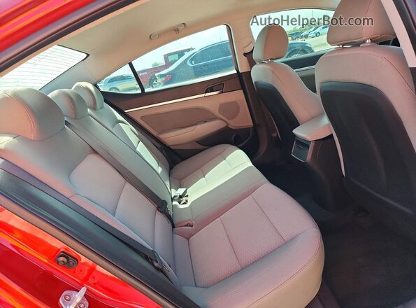 5NPD84LF9KH441617 2019 HYUNDAI ELANTRA Red Rear seats view