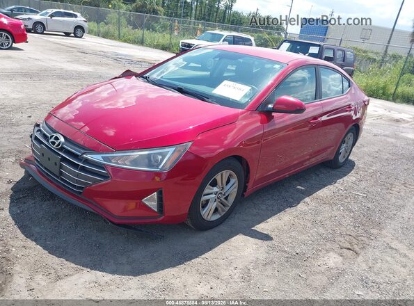 5NPD84LF9KH460071 2019 HYUNDAI ELANTRA Red Առջևի ձախ երեք քառորդ տեսարան