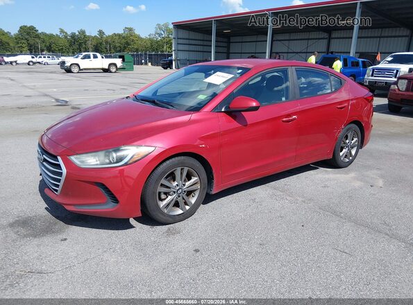 5NPD84LFXJH269225 2018 HYUNDAI ELANTRA Red Առջևի ձախ երեք քառորդ տեսարան
