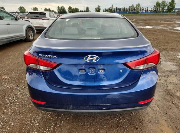 5NPDH4AE0GH685223 2016 HYUNDAI ELANTRA Blue Հետևի տեսք