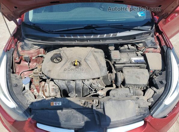 5NPDH4AE0GH694746 2016 HYUNDAI ELANTRA Красный Вид задней части салона