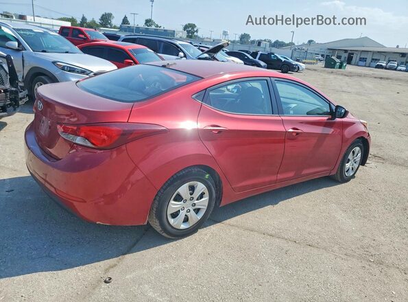 5NPDH4AE0GH694746 2016 HYUNDAI ELANTRA Красный Задняя правая четверть