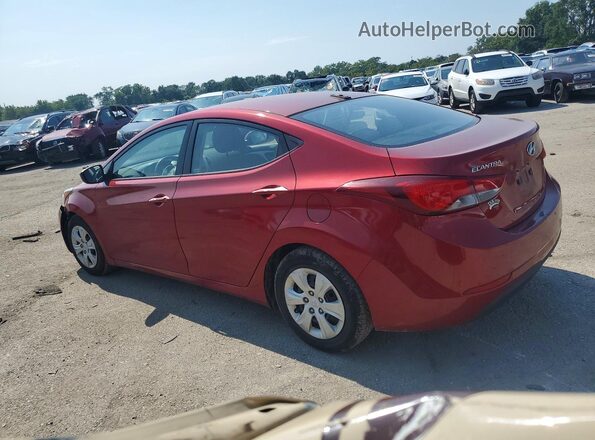 5NPDH4AE0GH694746 2016 HYUNDAI ELANTRA Красный Задняя левая четверть