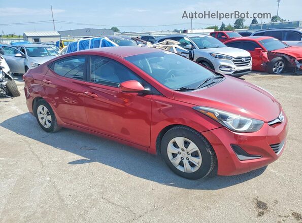 5NPDH4AE0GH694746 2016 HYUNDAI ELANTRA Красный Передняя правая четверть