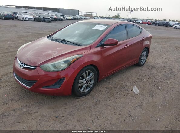 5NPDH4AE0GH716440 2016 HYUNDAI ELANTRA Red წინა მარცხენა ხედი სამი მეოთხედიდან