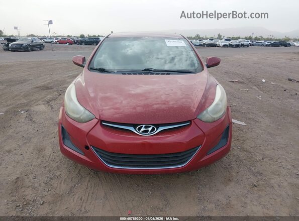 5NPDH4AE0GH716440 2016 HYUNDAI ELANTRA Red წინა ხედი