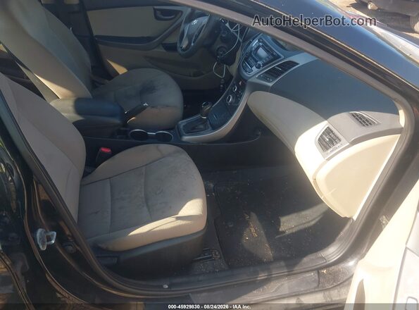 5NPDH4AE0GH728538 2016 HYUNDAI ELANTRA Black Widok wnętrza z przodu