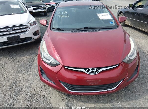 5NPDH4AE0GH729530 2016 HYUNDAI ELANTRA Red Widok z przodu