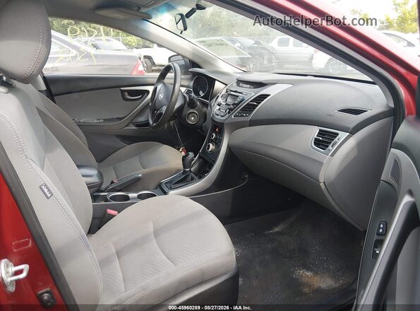 5NPDH4AE0GH729530 2016 HYUNDAI ELANTRA Red Widok wnętrza z przodu