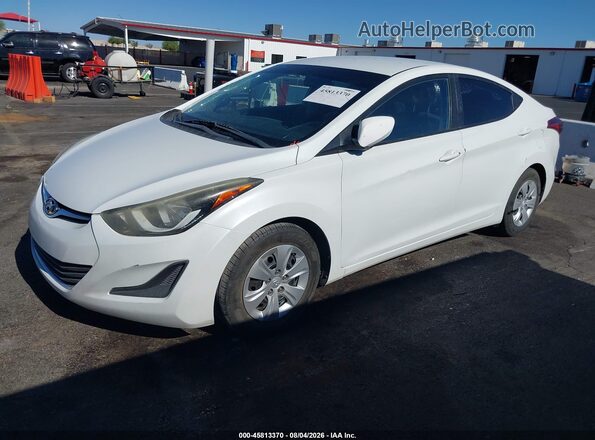 5NPDH4AE0GH735005 2016 HYUNDAI ELANTRA White წინა მარცხენა ხედი სამი მეოთხედიდან