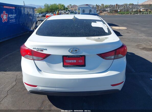 5NPDH4AE0GH735005 2016 HYUNDAI ELANTRA White უკანა სალონის ხედი