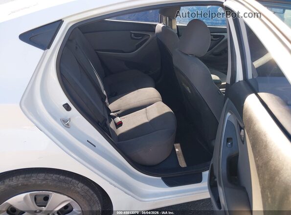 5NPDH4AE0GH735005 2016 HYUNDAI ELANTRA White VIN კოდის სტიკერის ხედი