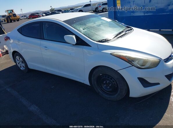 5NPDH4AE0GH735005 2016 HYUNDAI ELANTRA White ხელსაწყოთა პანელის ხედი