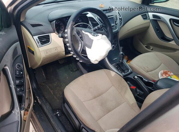 5NPDH4AE0GH749096 2016 HYUNDAI ELANTRA Tan Առջևի վահանակի տեսք