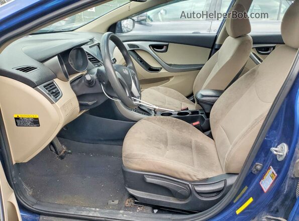 5NPDH4AE0GH751303 2016 HYUNDAI ELANTRA Blue Front interior view