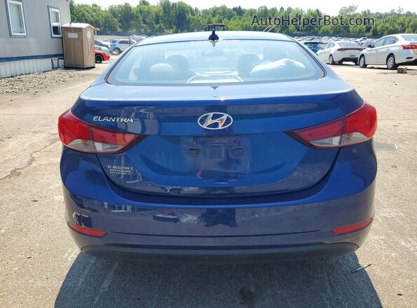 5NPDH4AE0GH751303 2016 HYUNDAI ELANTRA Blue Rear view
