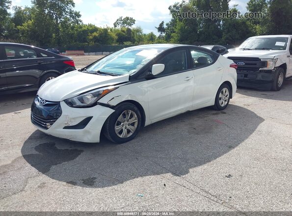 5NPDH4AE0GH763273 2016 HYUNDAI ELANTRA White Առջևի ձախ երեք քառորդ տեսարան