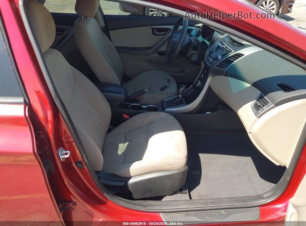 5NPDH4AE0GH774256 2016 HYUNDAI ELANTRA Red წინა სალონის ხედი