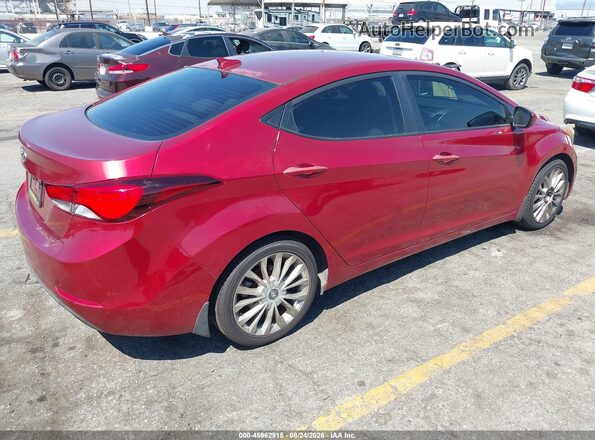 5NPDH4AE0GH774256 2016 HYUNDAI ELANTRA Red უკანა მარჯვენა