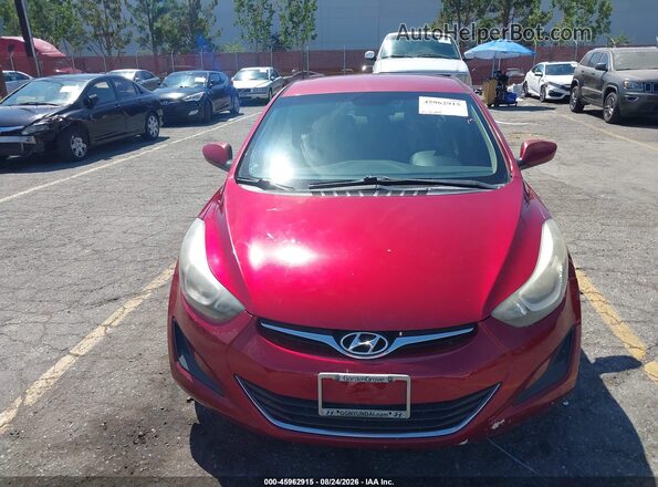5NPDH4AE0GH774256 2016 HYUNDAI ELANTRA Red წინა ხედი