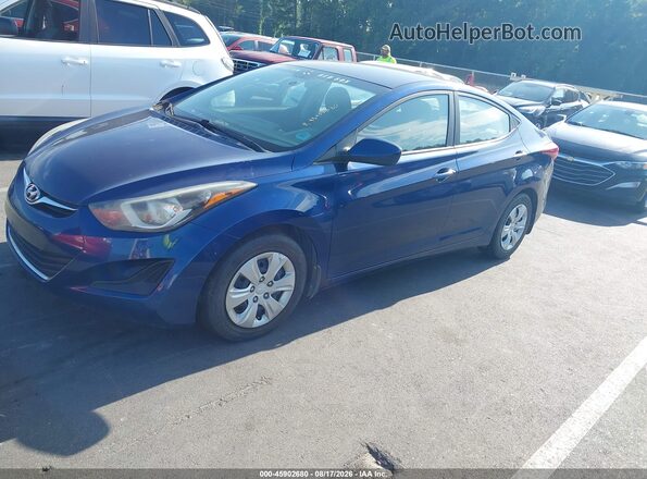 5NPDH4AE1GH666230 2016 HYUNDAI ELANTRA Blue Առջևի ձախ երեք քառորդ տեսարան