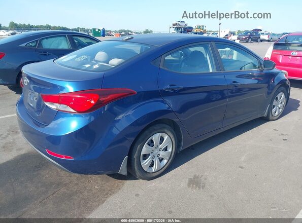 5NPDH4AE1GH666230 2016 HYUNDAI ELANTRA Blue Հետևի աջ
