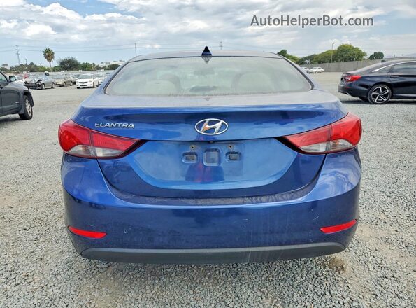 5NPDH4AE1GH676322 2016 HYUNDAI ELANTRA Синий Вид сзади
