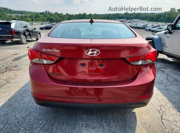 5NPDH4AE1GH687594 2016 HYUNDAI ELANTRA Red Rear view