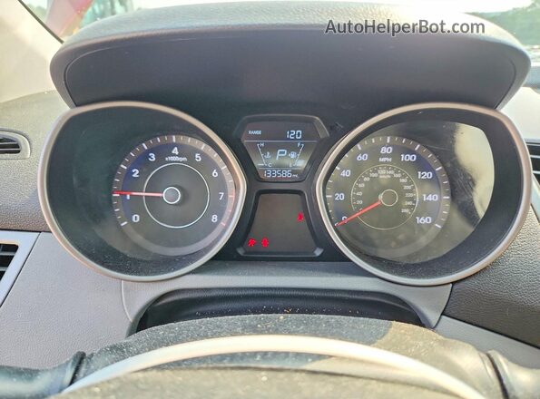 5NPDH4AE1GH687594 2016 HYUNDAI ELANTRA Red Instrument cluster view