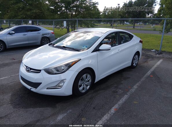 5NPDH4AE1GH752475 2016 HYUNDAI ELANTRA White წინა მარცხენა ხედი სამი მეოთხედიდან