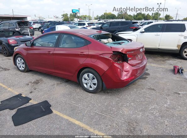 5NPDH4AE1GH780969 2016 HYUNDAI ELANTRA Red უკანა მარცხენა