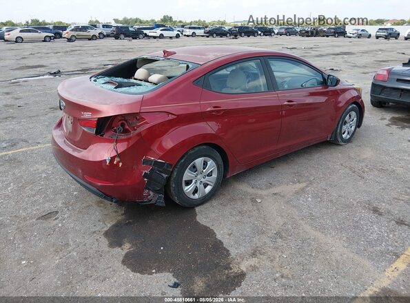 5NPDH4AE1GH780969 2016 HYUNDAI ELANTRA Red უკანა მარჯვენა