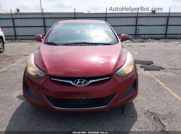 5NPDH4AE1GH780969 2016 HYUNDAI ELANTRA Red უკანა სალონის ხედი