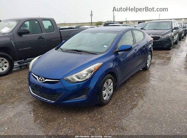 5NPDH4AE1GH789722 2016 HYUNDAI ELANTRA Синий Передняя левая четверть