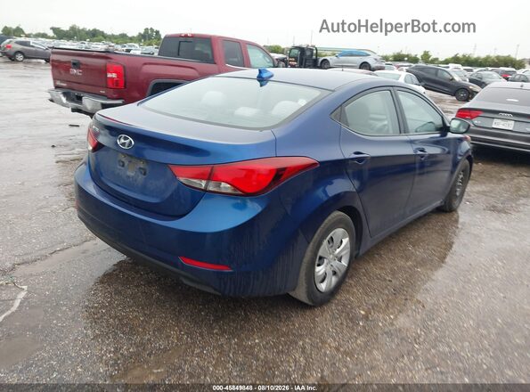 5NPDH4AE1GH789722 2016 HYUNDAI ELANTRA Синий Задняя правая четверть