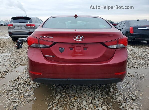5NPDH4AE2GH683022 2016 HYUNDAI ELANTRA Burgundy Вид ззаду