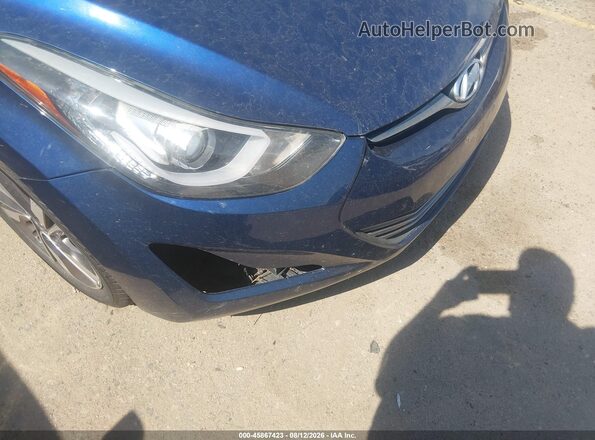 5NPDH4AE2GH714883 2016 HYUNDAI ELANTRA Blue Вид спереду