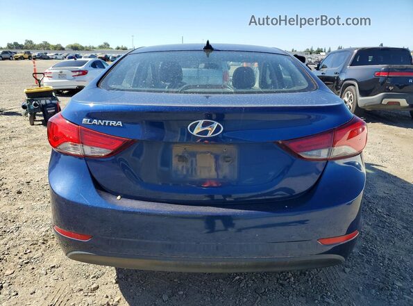 5NPDH4AE2GH715869 2016 HYUNDAI ELANTRA Blue Widok z tyłu