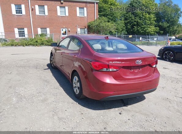 5NPDH4AE2GH795738 2016 HYUNDAI ELANTRA Red Trasero izquierdo