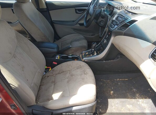 5NPDH4AE2GH795738 2016 HYUNDAI ELANTRA Red Vista interior delantera
